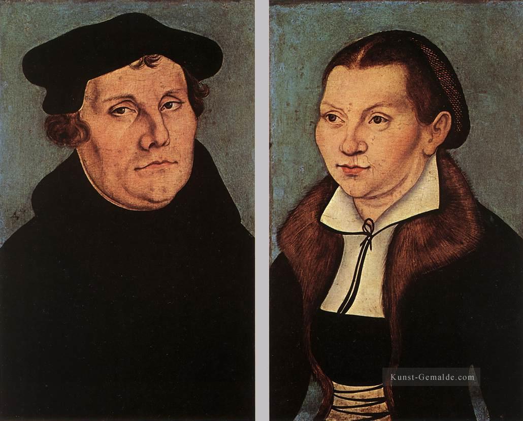 Portraits von Martin Luther und Katharina Bore Renaissance Lucas Cranach der Ältere Ölgemälde